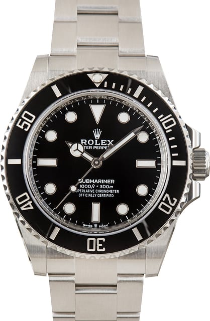 Pre-Owned Rolex Stainless Steel Submariner 124060 Black Dial