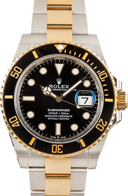 Pre-Owned Steel & Yellow Gold Rolex Submariner 126613LN Black Dial