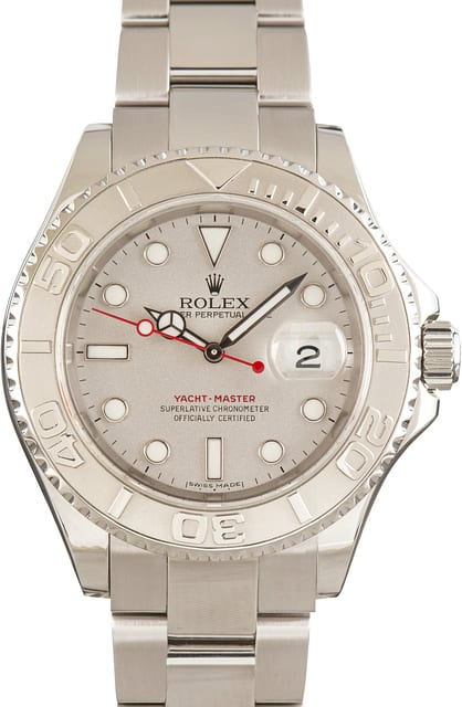 Pre-Owned Rolex Men's Rolex Yacht-Master 16622 Platinum Dial