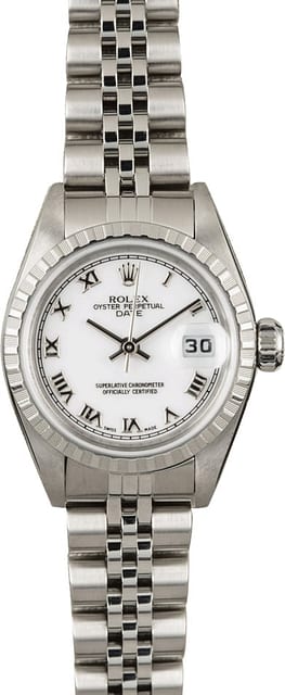 PreOwnedRolex Date 79240 White Roman Dial
