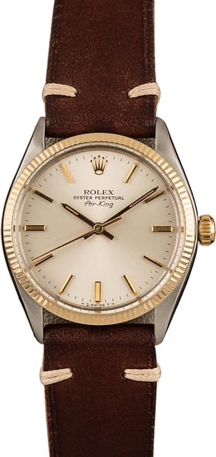Pre-Owned Rolex Air-King 5501 Silver Dial Watch T