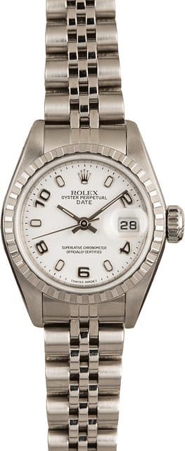 Pre-Owned Rolex Ladies Date 79240 White Arabic Dial