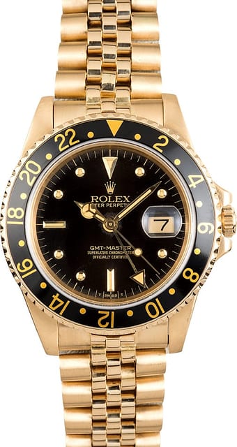 Rolex 18K GMT-Master 16758 Yellow Gold
