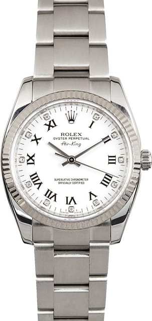 Rolex Air-King 114234 White Diamond Dial
