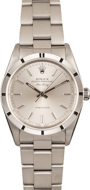 Used Rolex Air-King 14010 Silver Dial