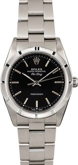 Steel Rolex Air-King 14010M Black Dial