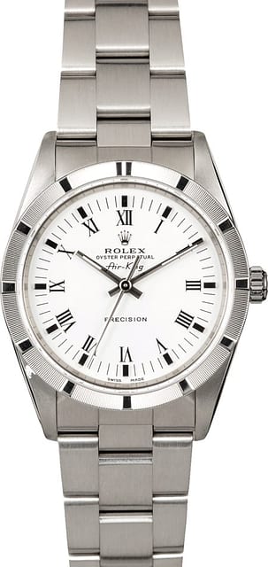 Pre-Owned Rolex Air King 14010 White Dial