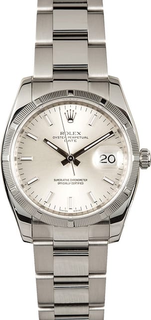 Rolex Date 115210 Silver Dial