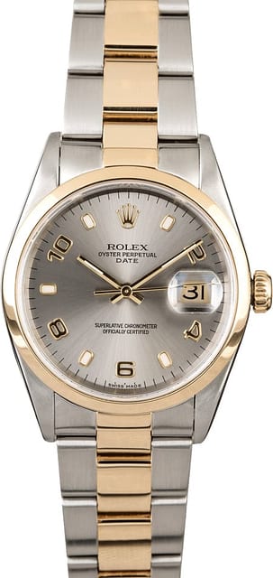 Rolex Date 15203 Slate Arabic Dial