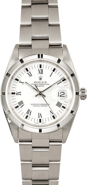 Rolex Date 15210 White Dial