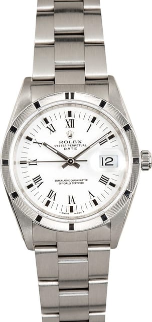 Rolex Date 15210 White Roman Dial