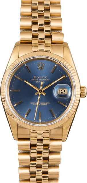 Rolex Date 15238 Blue Index Dial