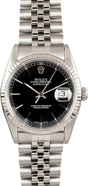 Rolex DateJust Stainless 18k White Gold 16234