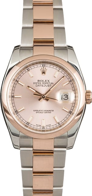 Rolex Datejust 116201 Pink Luminous Index Dial