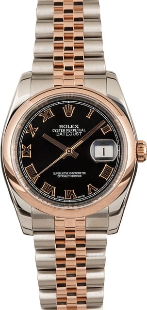 Used Rolex Datejust 116201 Two Tone Everose Gold