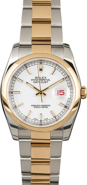 Rolex Datejust 116203 Two Tone with White Dial