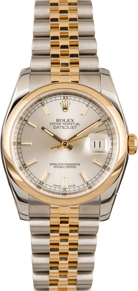 Pre-Owned Rolex Datejust 116203 Luminous Silver Dial