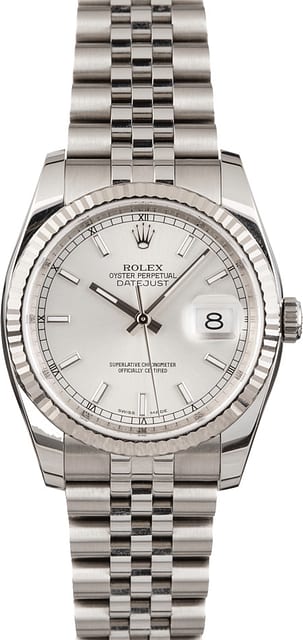PreOwned Rolex Datejust 116234 Silver Dial Steel Jubilee