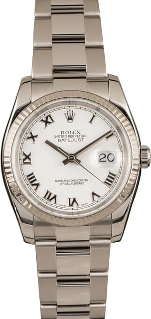 Pre-Owned Rolex Datejust 116234 White Roman Dial