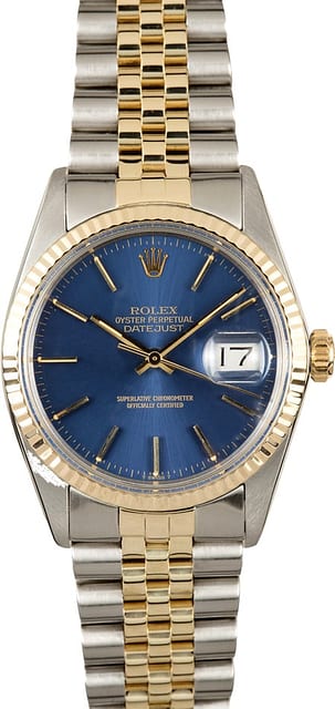 Rolex Datejust 16013 Blue Dial 100% Authentic