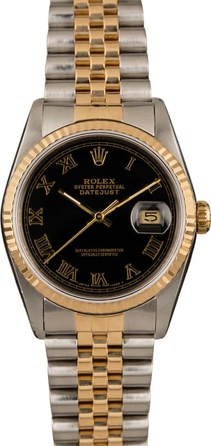 Pre-Owned Rolex Datejust 16233 Black Dial T