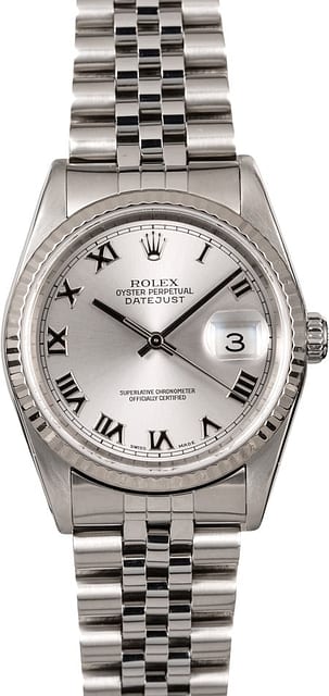 Rolex Datejust 16234 Silver Roman
