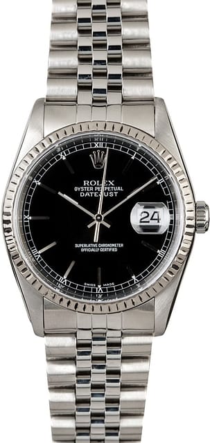 Pre-Owned Rolex Datejust 16234 Black Dial