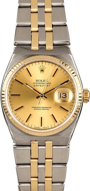 Rolex OysterQuartz Datejust 17013 Two Tone Integral Band