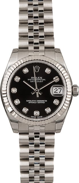 Unworn Rolex Datejust 178274 Black Diamond Dial