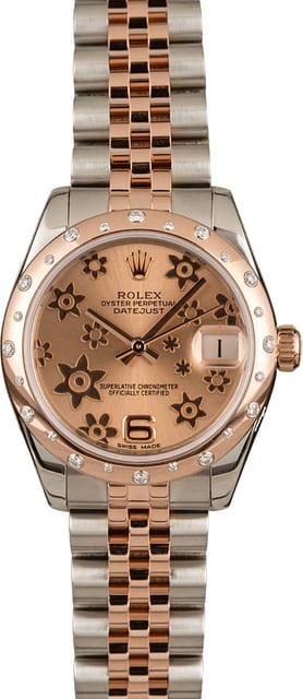 Used Rolex Datejust 178341 Bronze Floral Dial