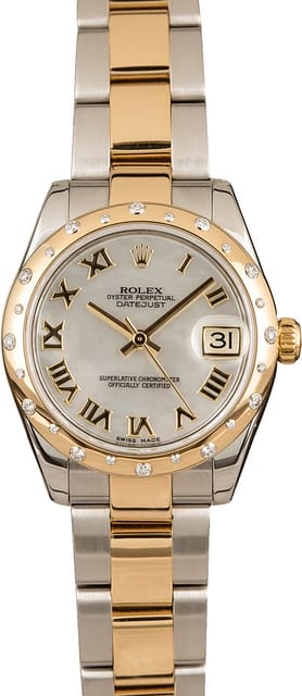 Pre-Owned Rolex Ladies Datejust 178343 Diamond Bezel T