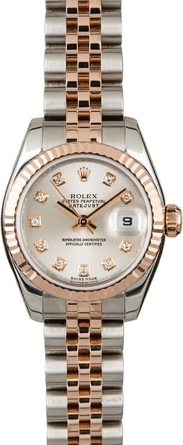 Rolex Datejust 179171 Silver Diamond Dial
