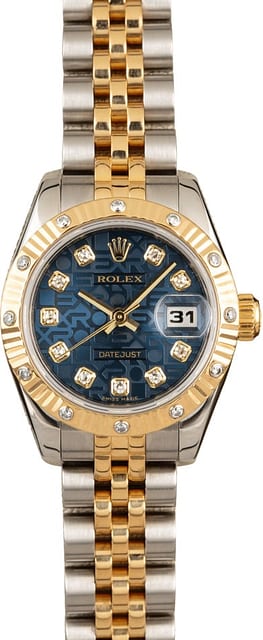Rolex Lady Datejust 179313 Blue Jubilee Diamond Dial