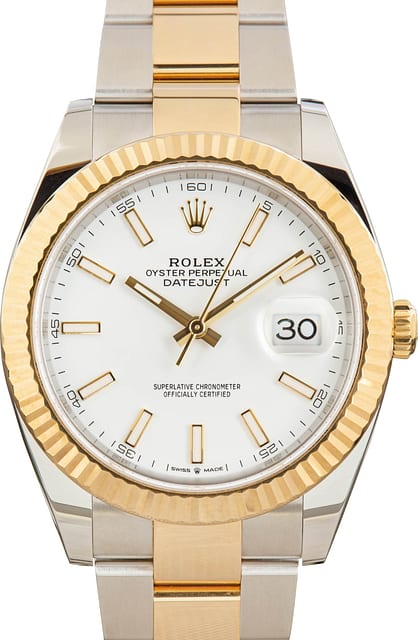 Pre-owned Rolex Datejust 41 Ref 126333 White Dial