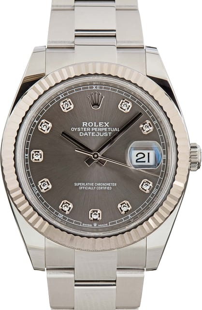 Pre-Owned Rolex Datejust 41 Ref 126334 Slate Diamond Dial