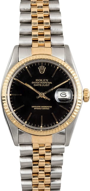 Rolex Datejust Black 16013 Two-Tone