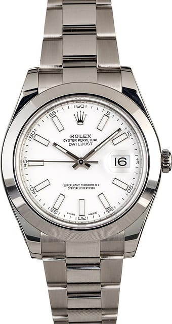 PreOwned Rolex Datejust II Ref 116300 White Dial