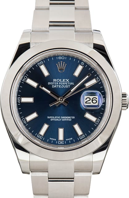 Rolex Datejust II ref 116300 Blue Dial Stainless Steel