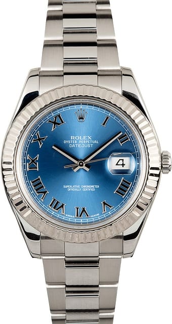 Rolex Datejust II Blue Roman Dial 116334