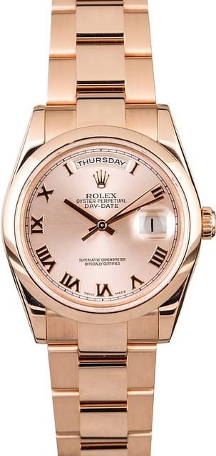 Rolex Day-Date 118205 Everose Gold Oyster Bracelet