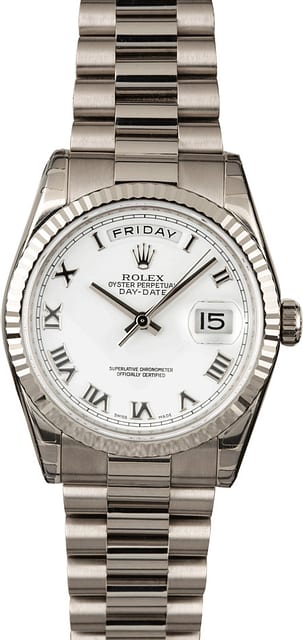 Rolex President 118239 White Roman Dial