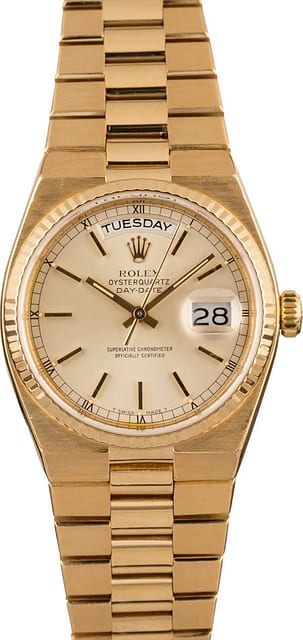 Pre-Owned Rolex OysterQuartz 19018 Day-Date Integral Band