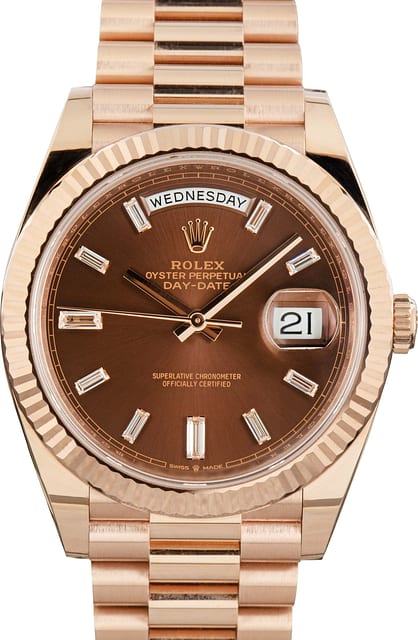 Pre-Owned Rolex Day-Date 40 Ref 228235 18k Everose Gold