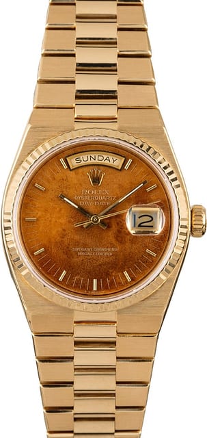 Rolex OysterQuartz Day-Date 19018 Wood Dial