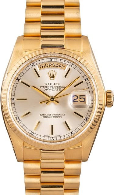 Rolex Day-Date President 18038 Silver Dial