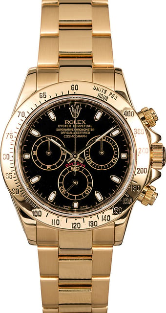 Men's Rolex Daytona 116528BKSO Yellow Gold Oyster