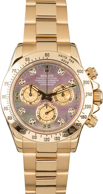Rolex Daytona 116528 Black Mother of Pearl Diamond Dial