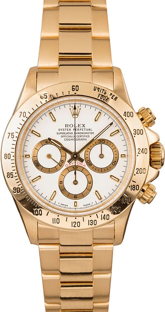 18K Yellow Gold Rolex Daytona White Dial