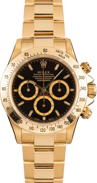 Yellow Gold Rolex Daytona 16528 Black Dial