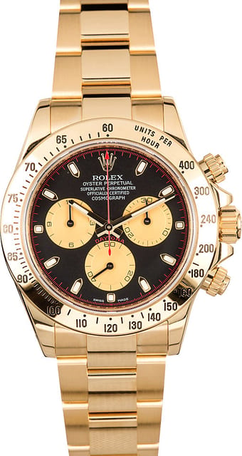 Rolex Daytona 18K Yellow Gold 116528 Black Dial
